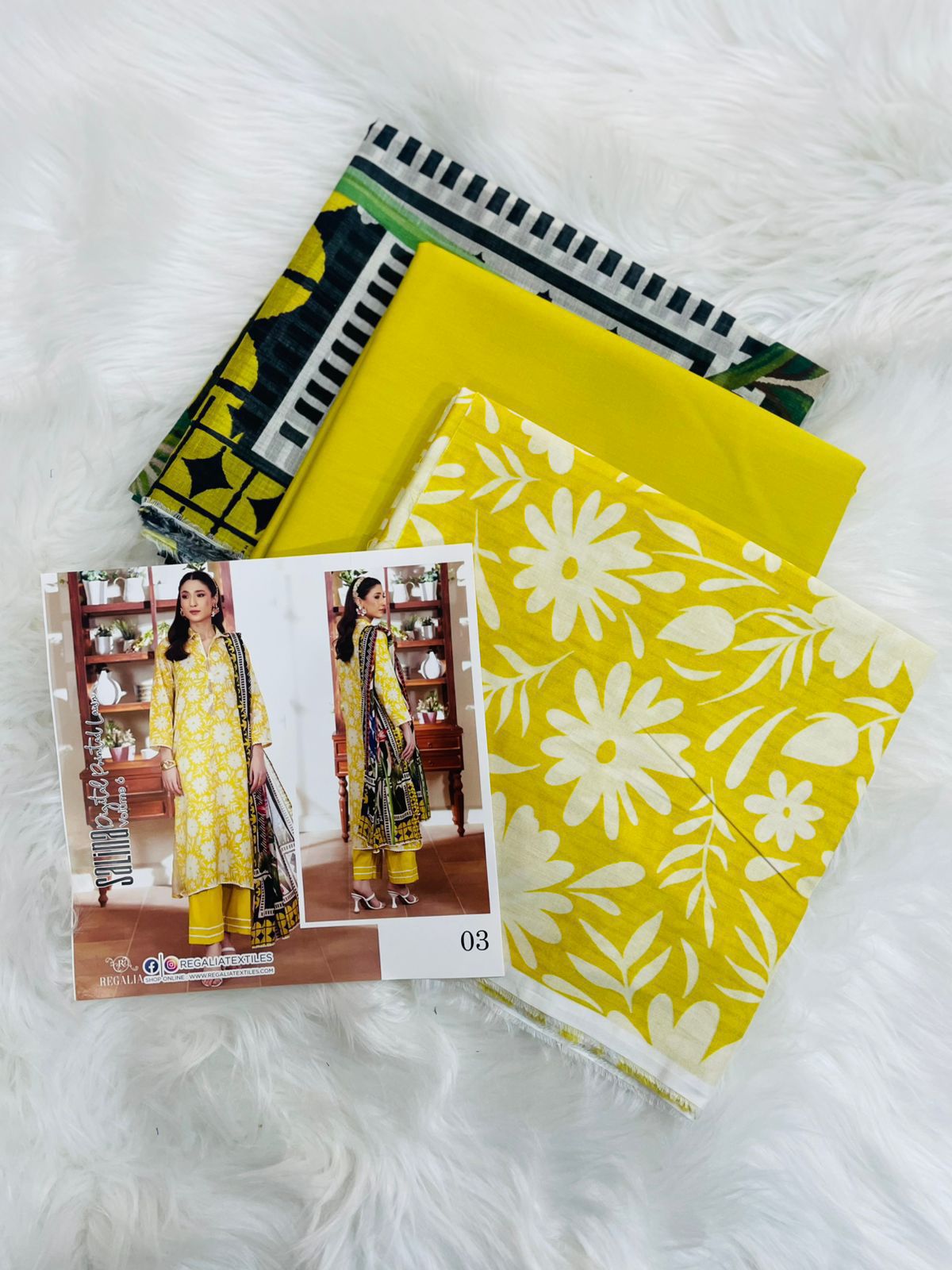Regalia 3 Piece Unstitched Lawn Suit for Women