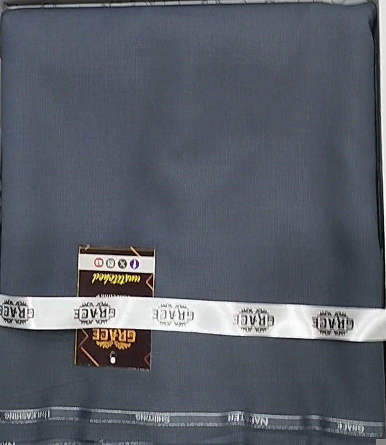 ✨ AH Fabrics Pure Grace Wash & Wear Unstitched Suit – Premium Soft Wash & Wear Fabric for Men – Elegant Formal & Casual Wear – Grace Napture Collection