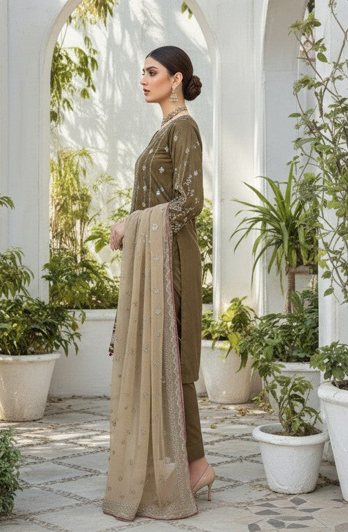Cross Stitch 3 Piece Embroidered Patch Lawn Suit for Ladies – Summer Collection