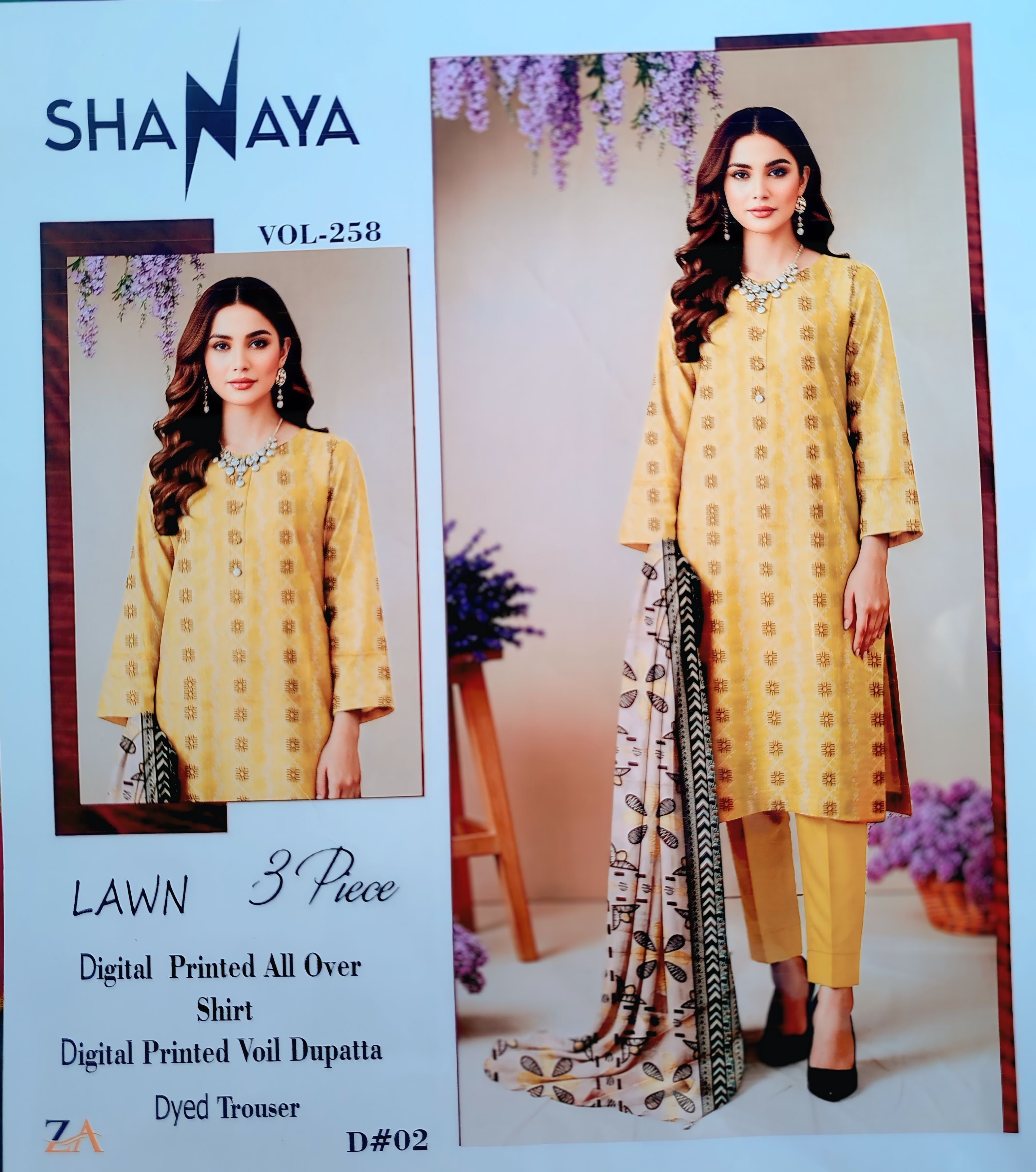 🌸 Digital Printed Lawn 3PC Suit for Women | Summer Lawn Collection | Soft Lawn Fabric with Voile Dupatta