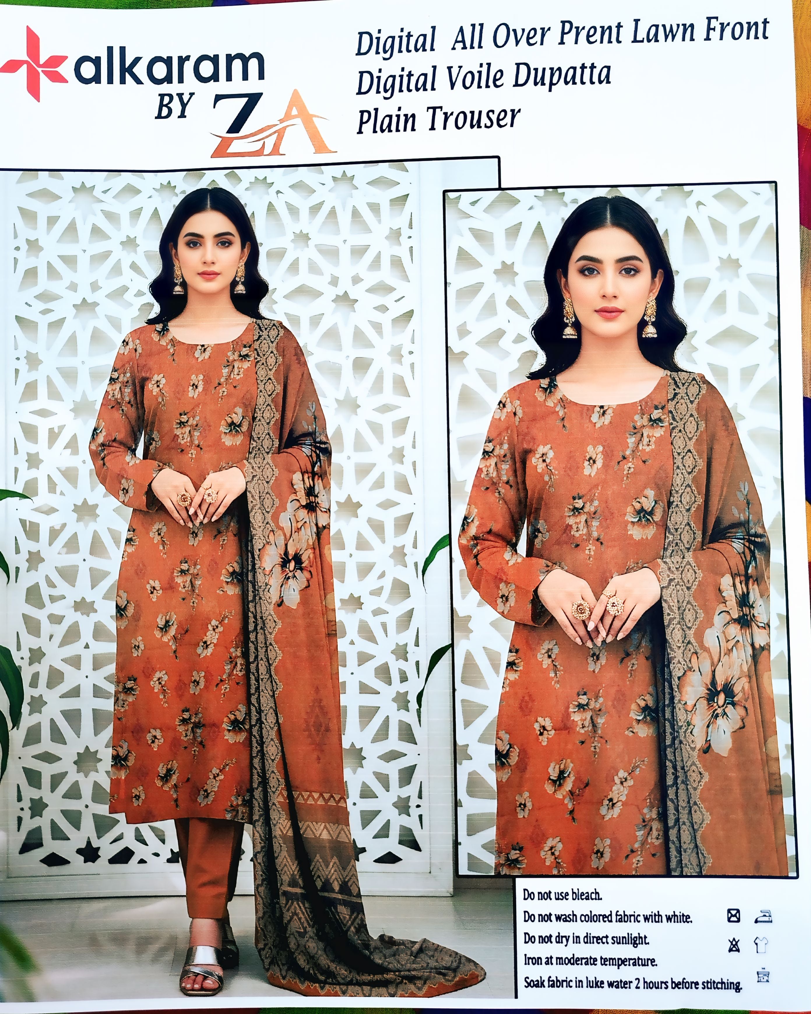 🌸 Digital Printed Lawn 3PC Suit for Women | Summer Lawn Collection | Soft Lawn Fabric with Voile Dupatta