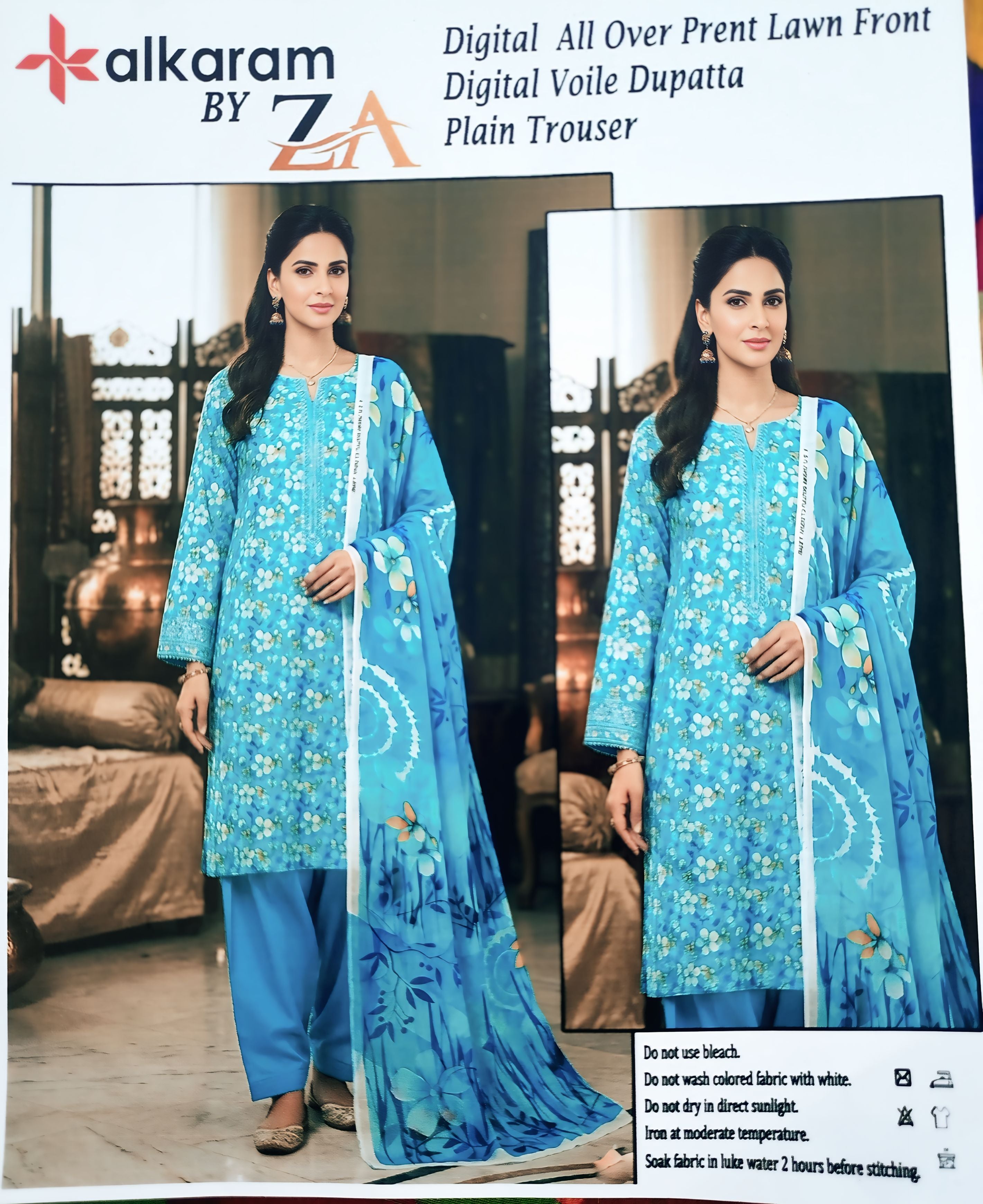 🌸 Digital Printed Lawn 3PC Suit for Women | Summer Lawn Collection | Soft Lawn Fabric with Voile Dupatta