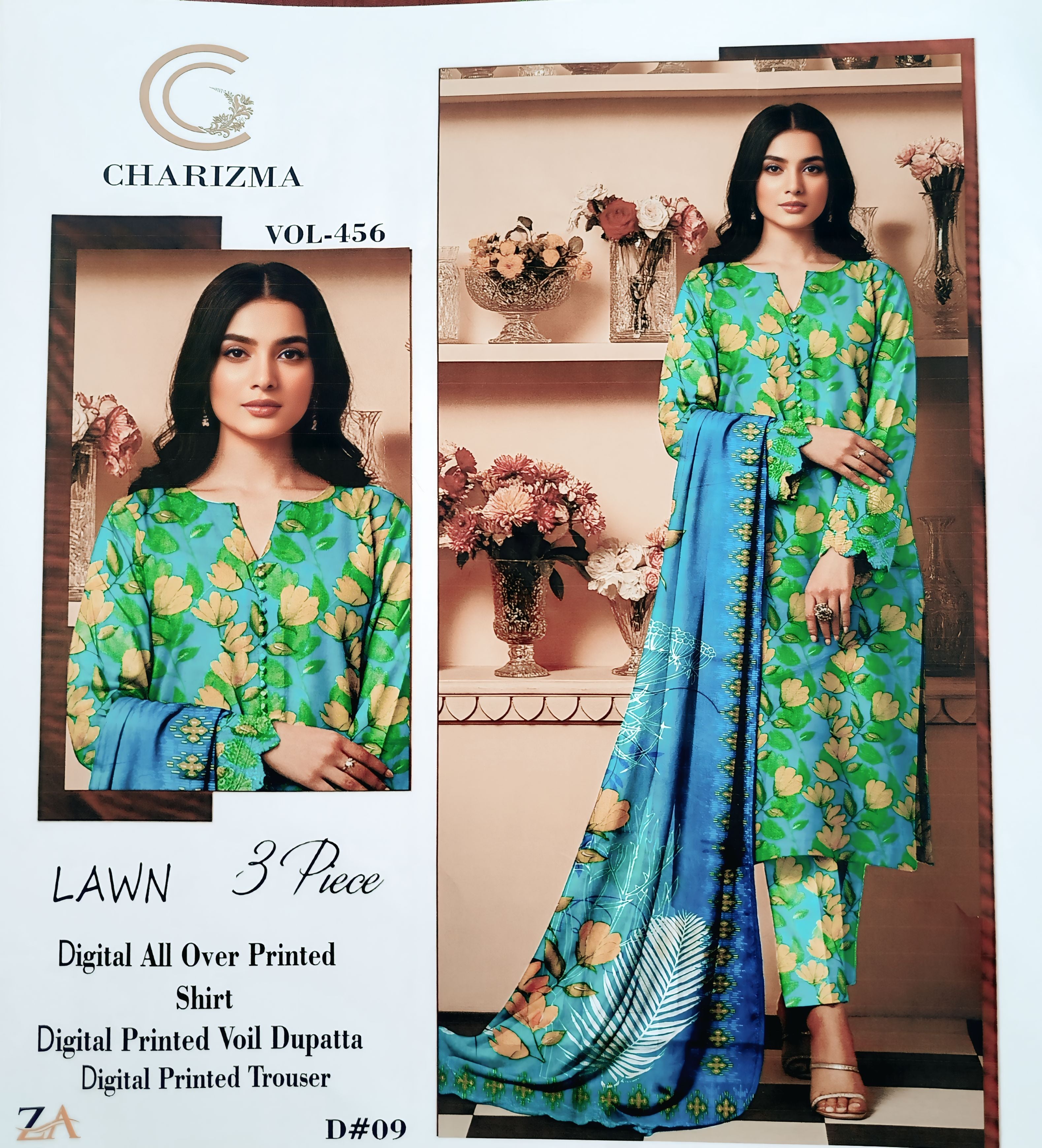 🌸 Digital Printed Lawn 3PC Suit for Women | Summer Lawn Collection | Soft Lawn Fabric with Voile Dupatta