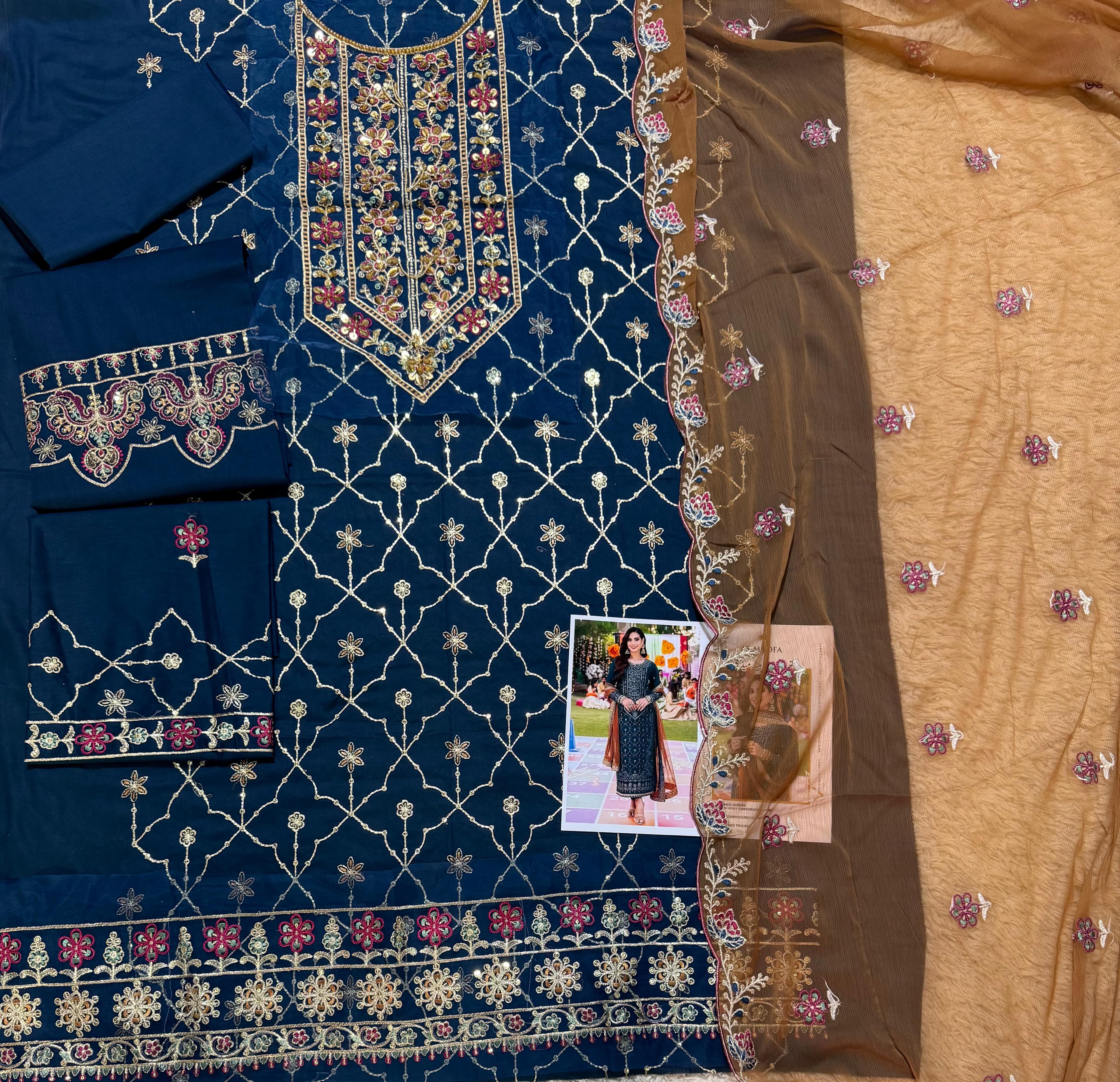 Designer Luxury Embroidered 3-Piece Lawn Suit