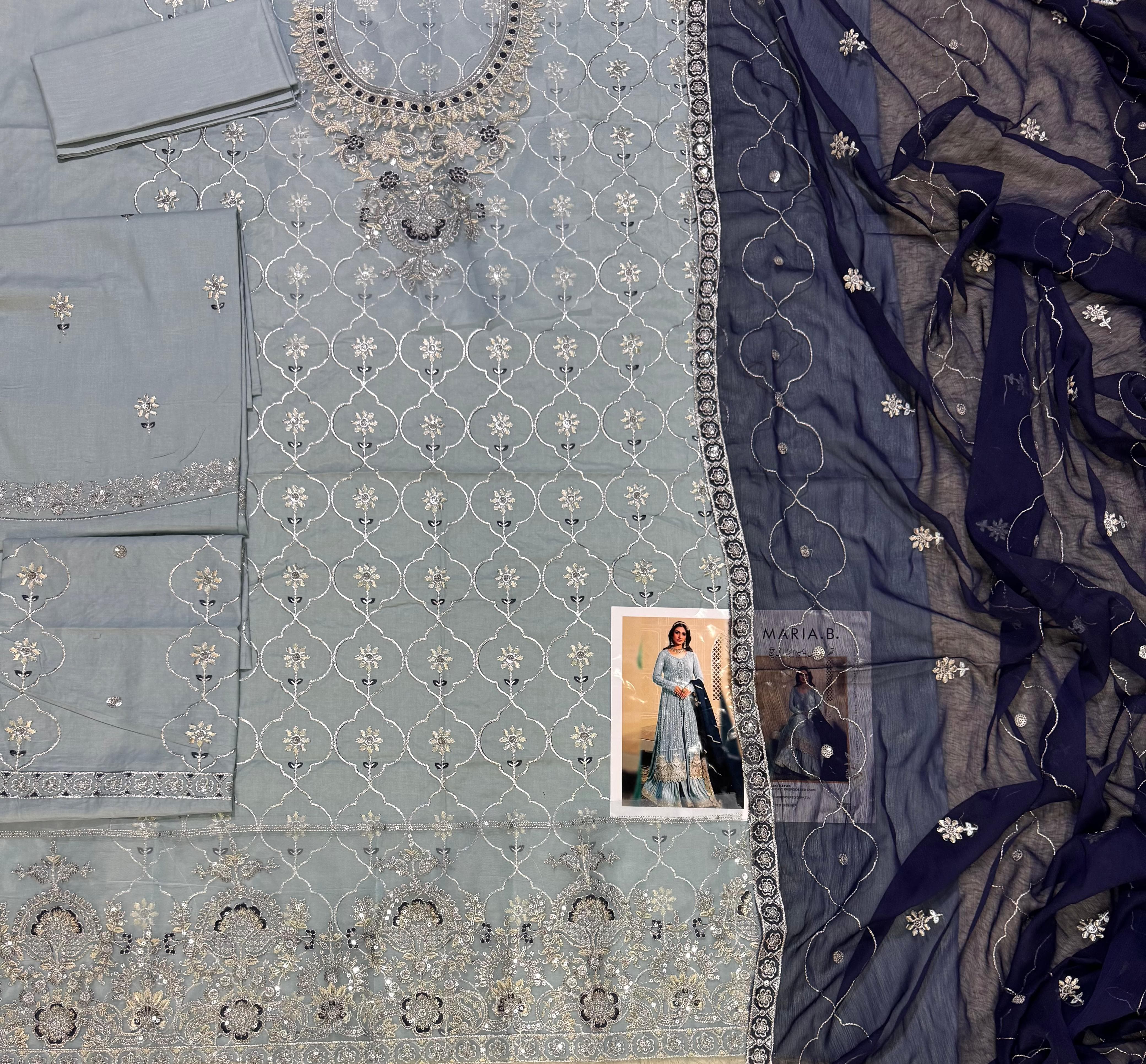 Designer Luxury Embroidered 3-Piece Lawn Suit