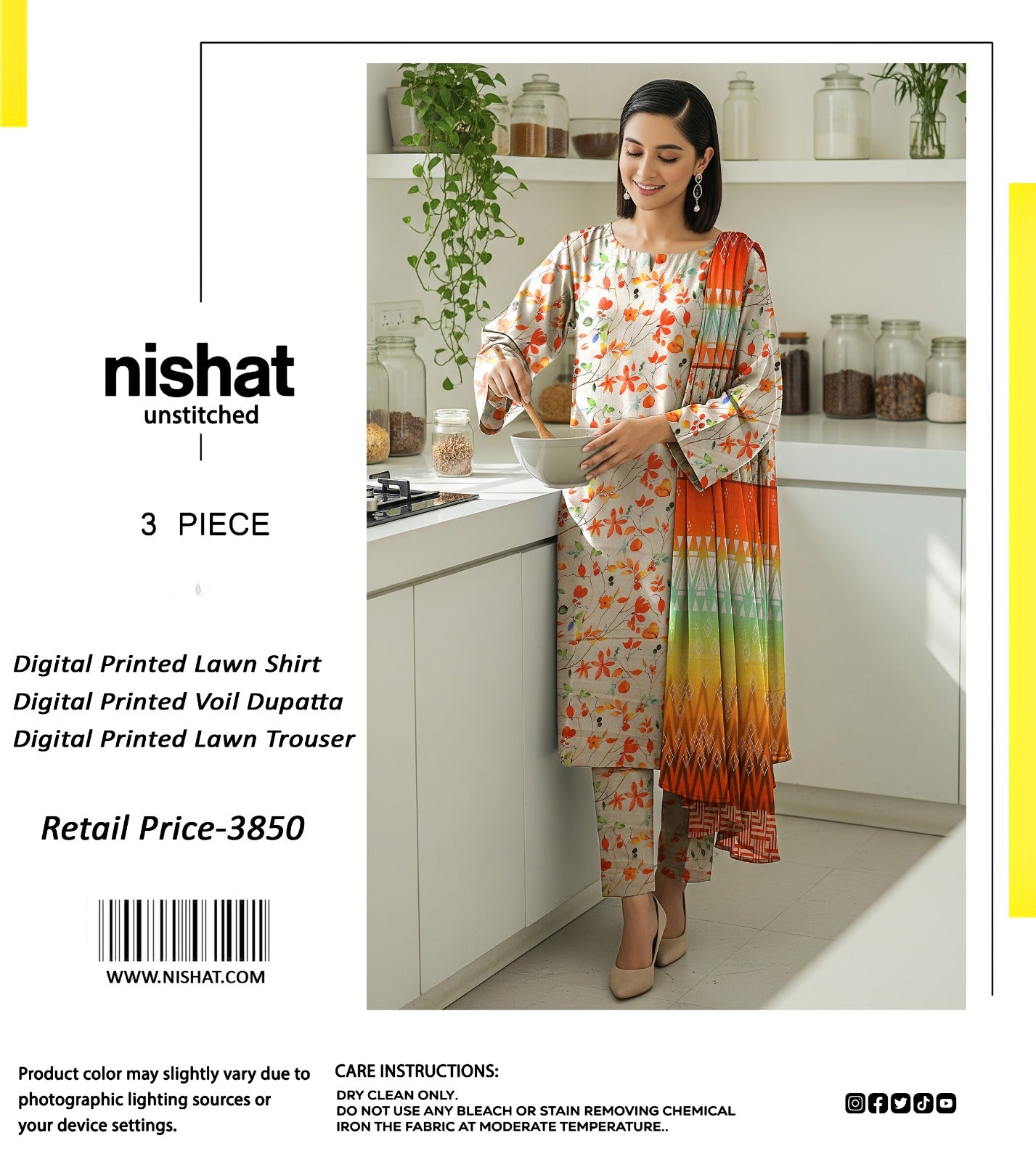 Nishat Unstitched 3 Piece Digital Printed Lawn Suit