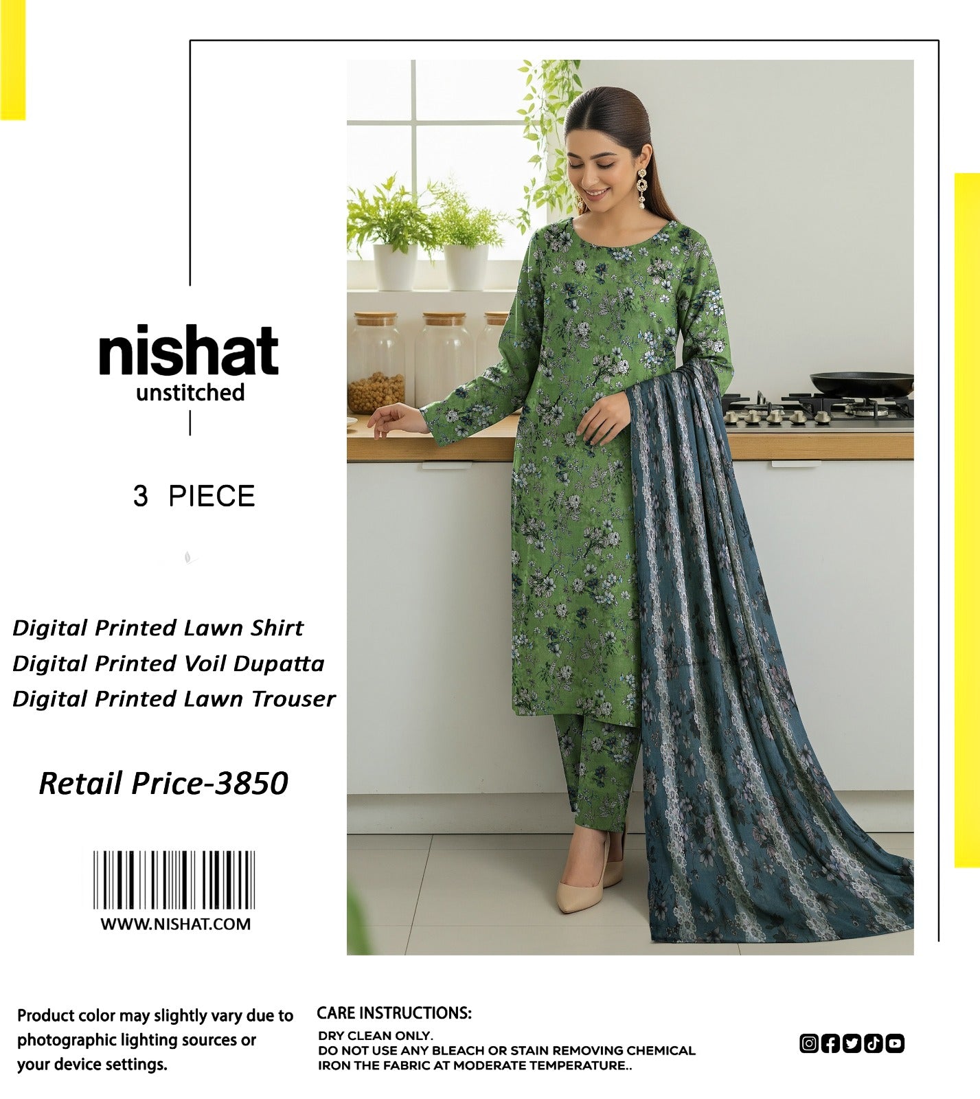 Nishat Unstitched 3 Piece Digital Printed Lawn Suit
