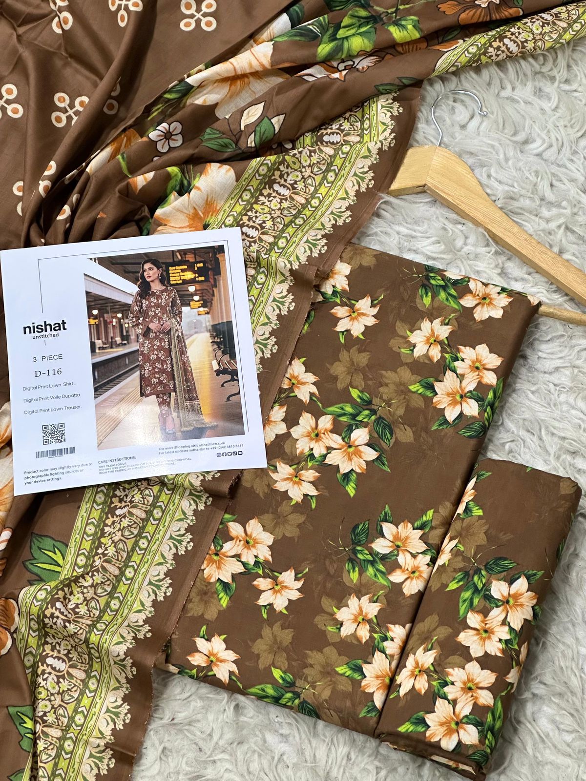 Nishat Inspired 3 Piece Unstitched Lawn Suit for Women
