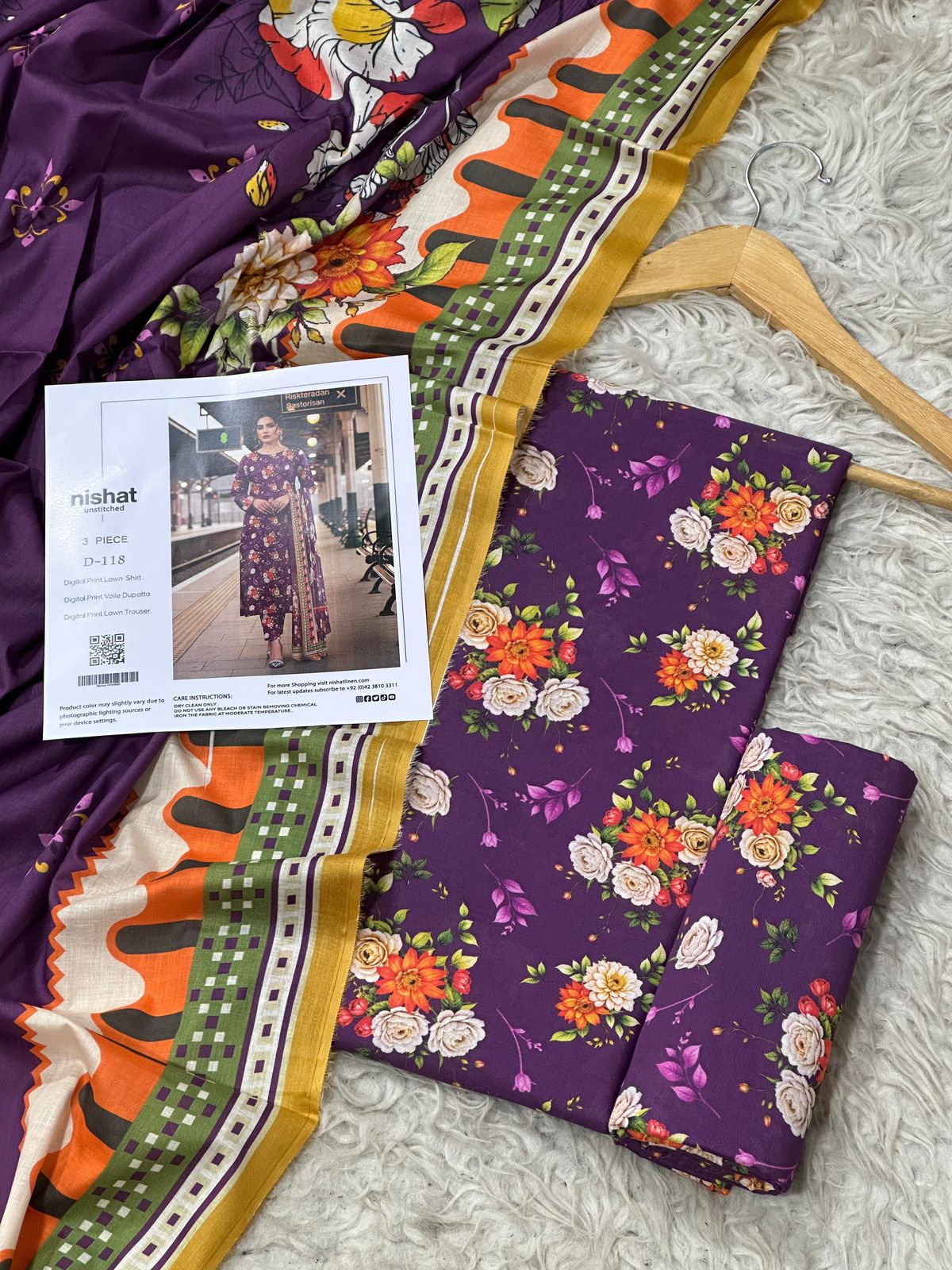 Nishat Inspired 3 Piece Unstitched Lawn Suit for Women