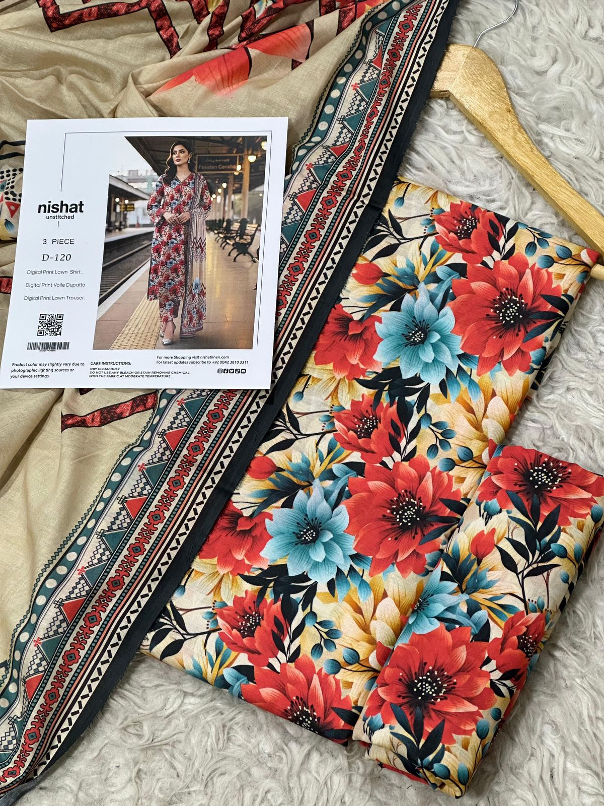 Nishat Inspired 3 Piece Unstitched Lawn Suit for Women