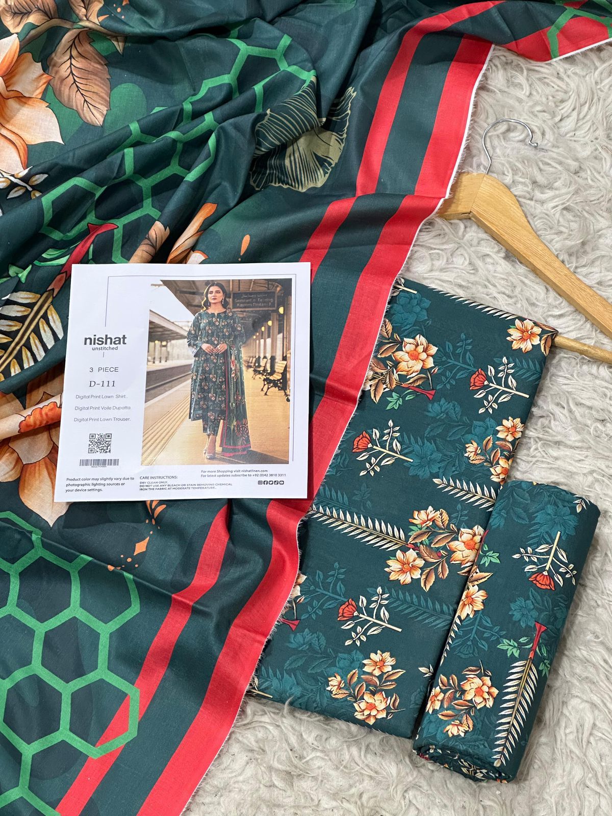 Nishat Inspired 3 Piece Unstitched Lawn Suit for Women