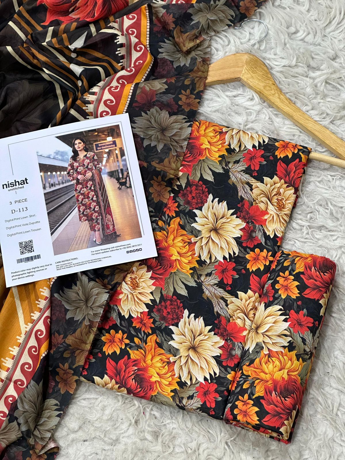Nishat Inspired 3 Piece Unstitched Lawn Suit for Women