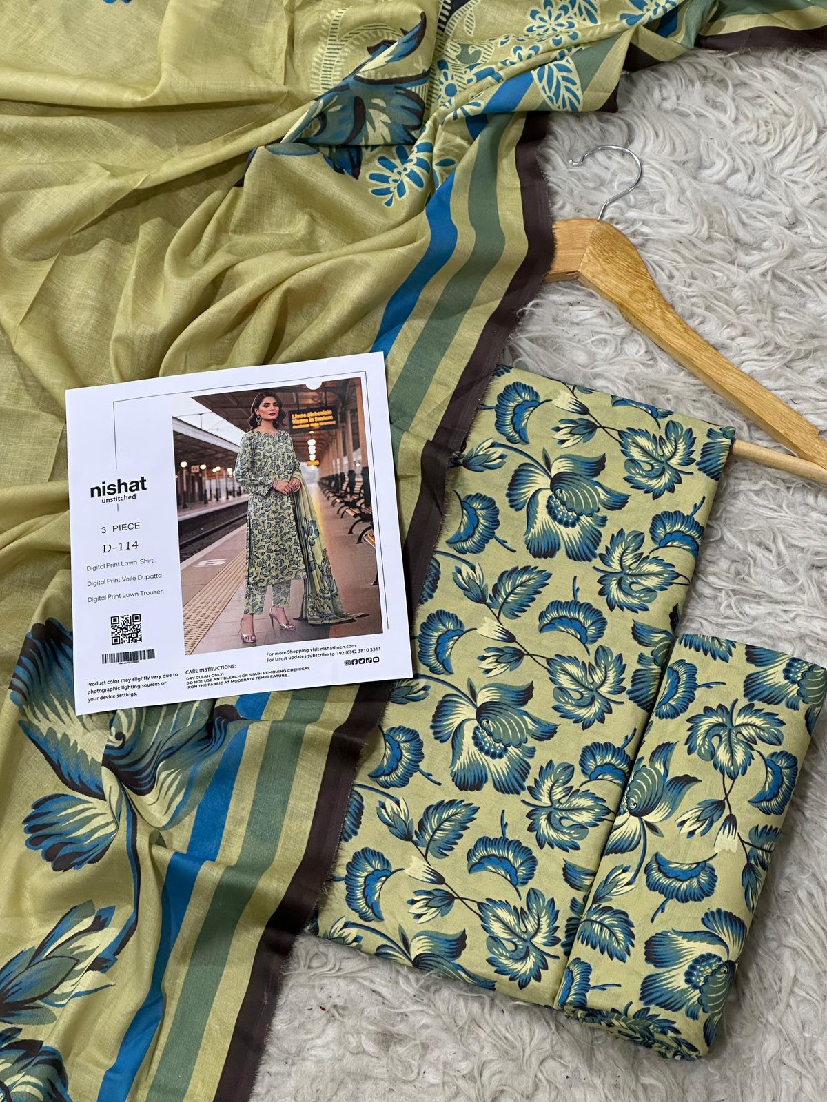 Nishat Inspired 3 Piece Unstitched Lawn Suit for Women