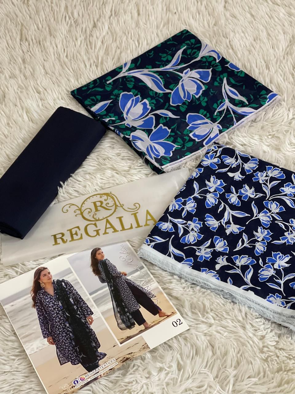 Regalia 3 Piece Unstitched Lawn Suit for Women