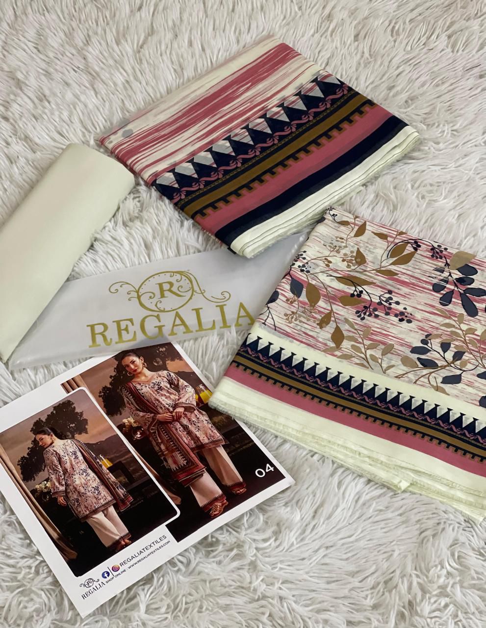 Regalia 3 Piece Unstitched Lawn Suit for Women