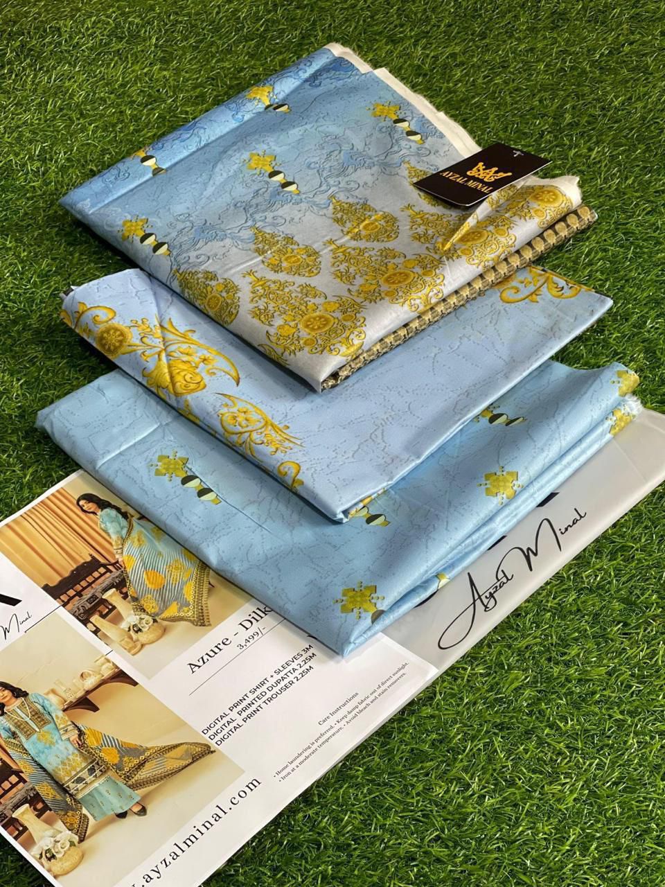AYZAL MINAL Digital Print Lawn 3 Piece Suit for Women