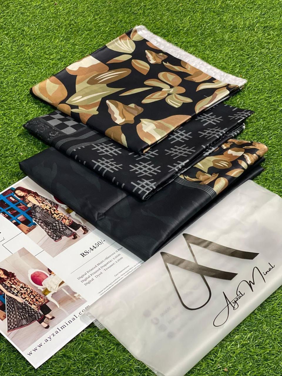 AYZAL MINAL Digital Print Lawn 3 Piece Suit for Women