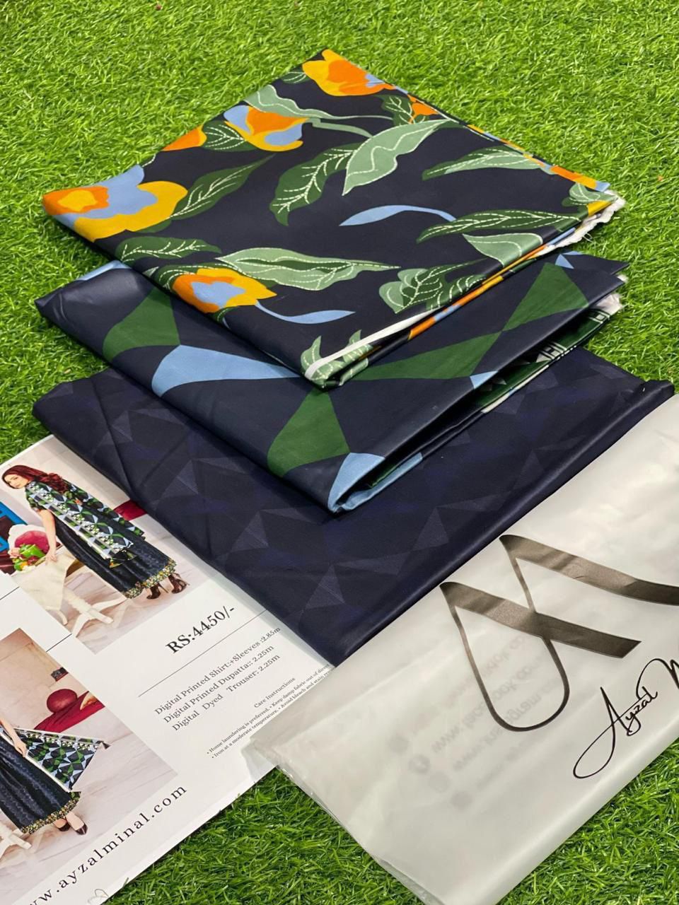 AYZAL MINAL Digital Print Lawn 3 Piece Suit for Women