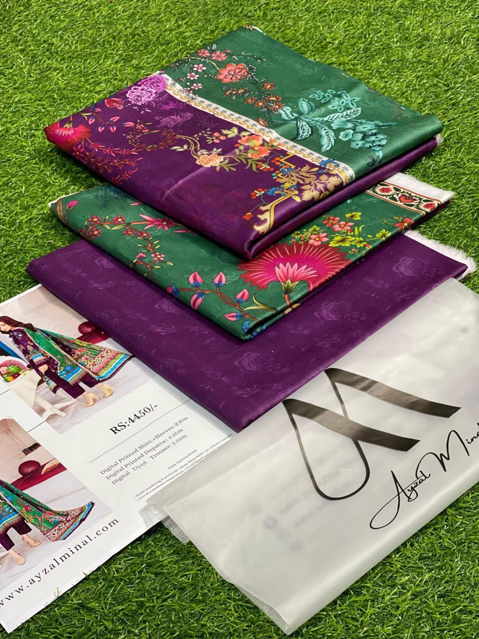 AYZAL MINAL Digital Print Lawn 3 Piece Suit for Women