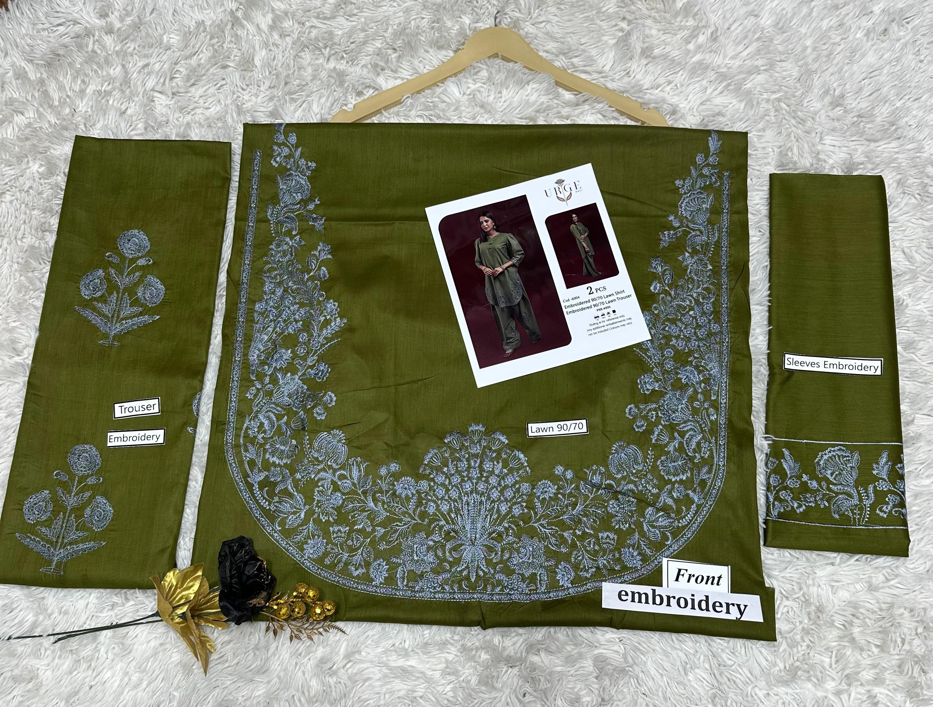URGE Pret 2-Piece Embroidered Lawn Suit