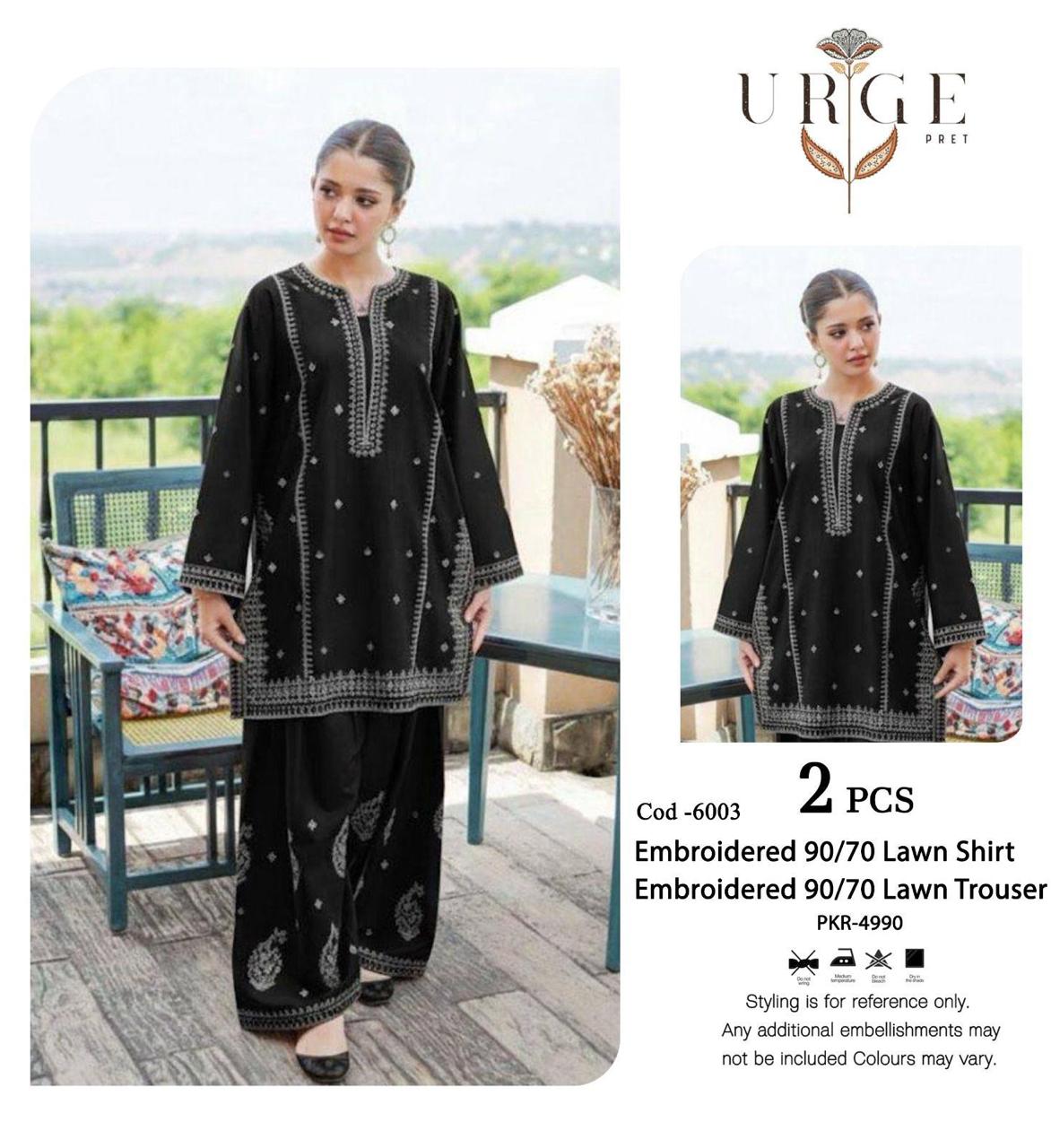 URGE Pret 2-Piece Embroidered Lawn Suit