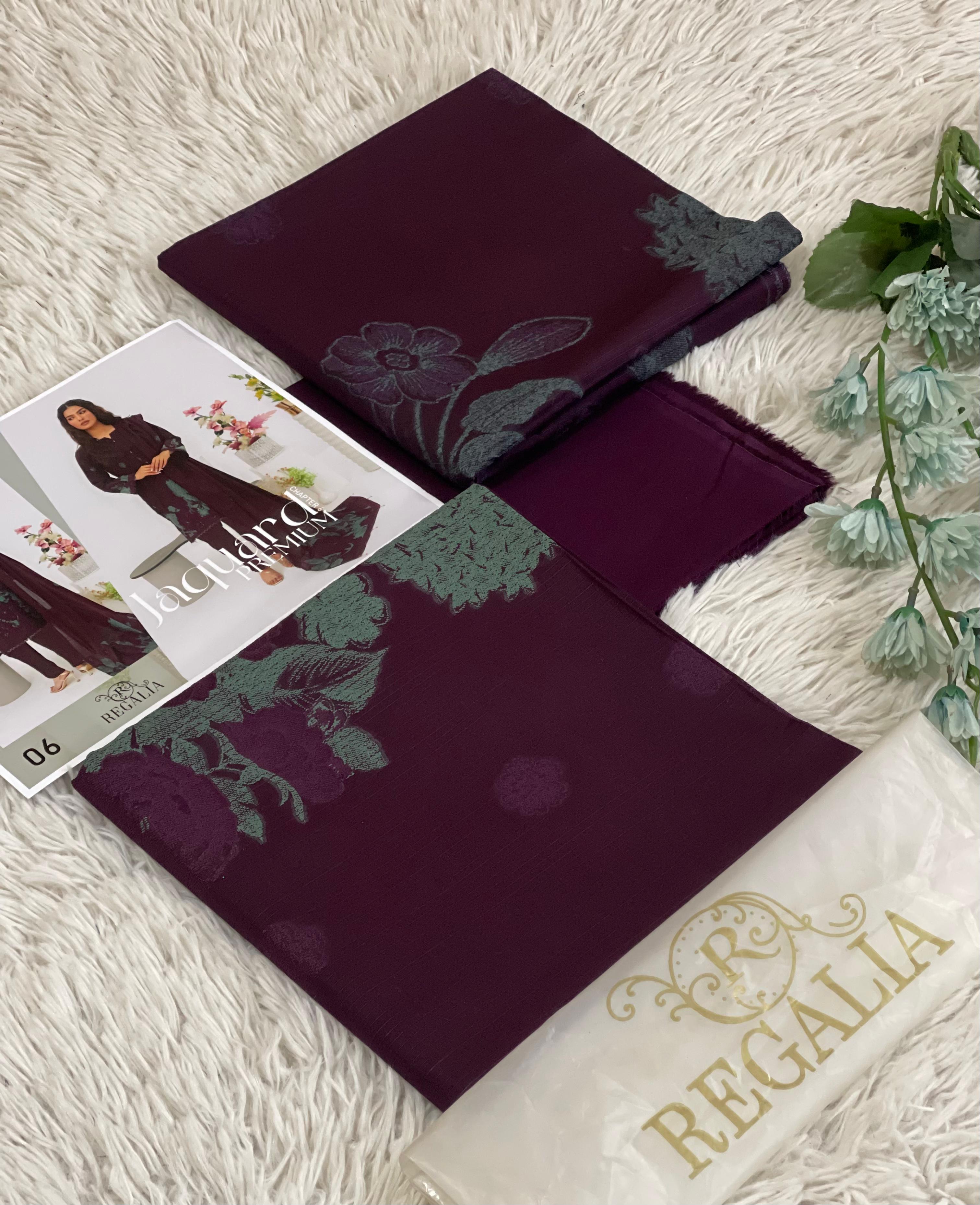 Regalia Jacquard 3PC  Suit – Premium Jacquard lawn  | 2026 Latest Collection