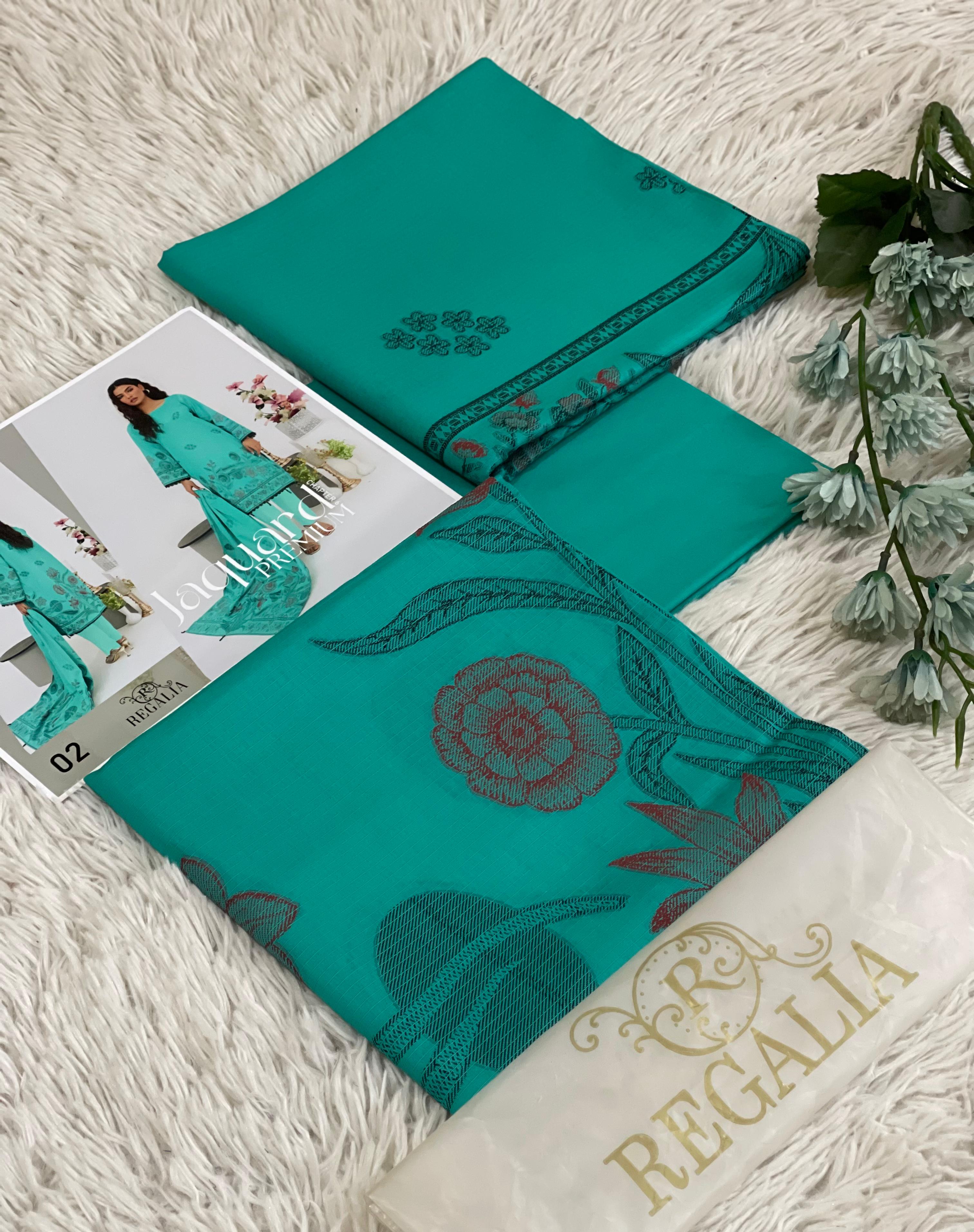 Regalia Jacquard 3PC  Suit – Premium Jacquard lawn  | 2026 Latest Collection