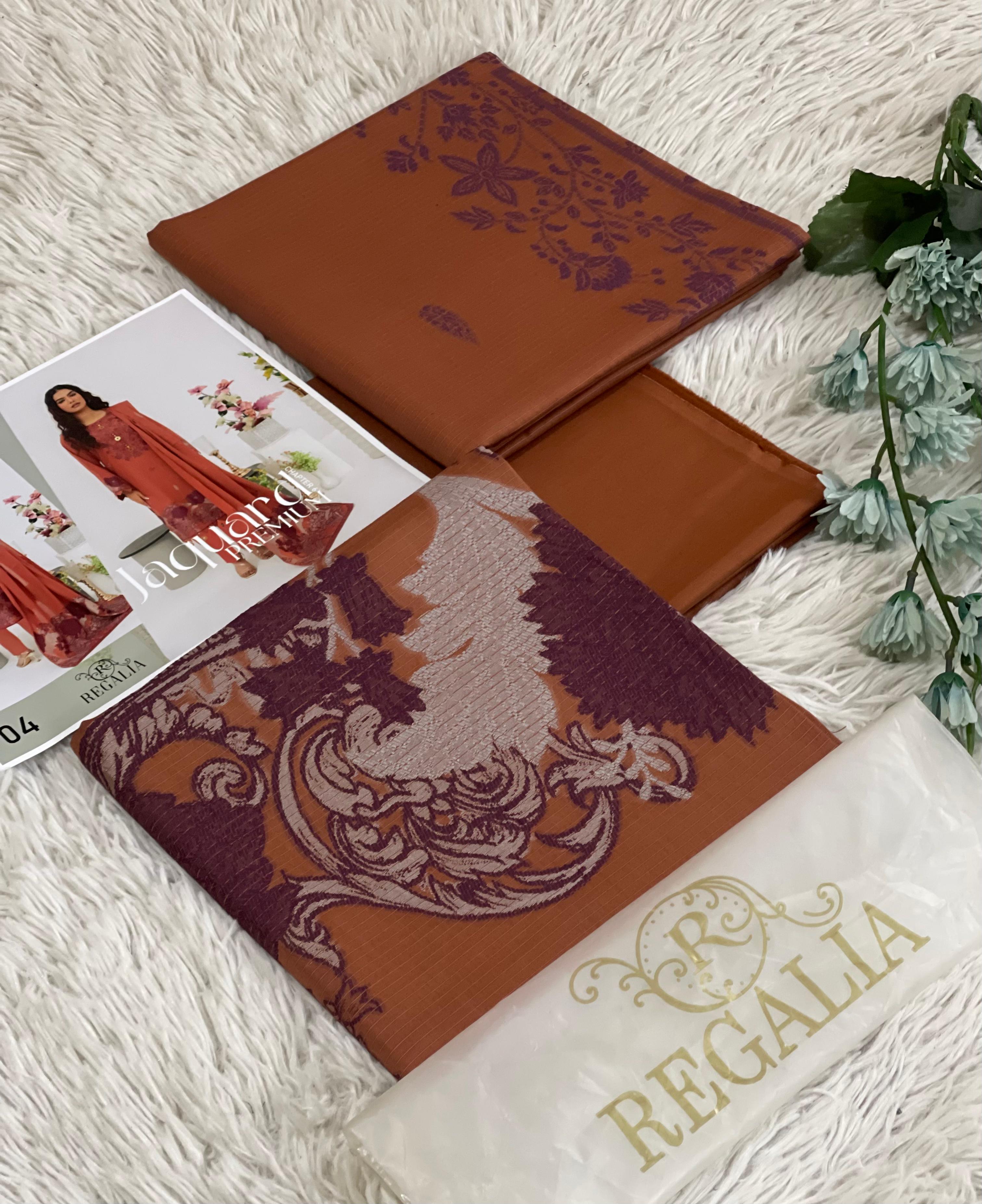 Regalia Jacquard 3PC  Suit – Premium Jacquard lawn  | 2026 Latest Collection