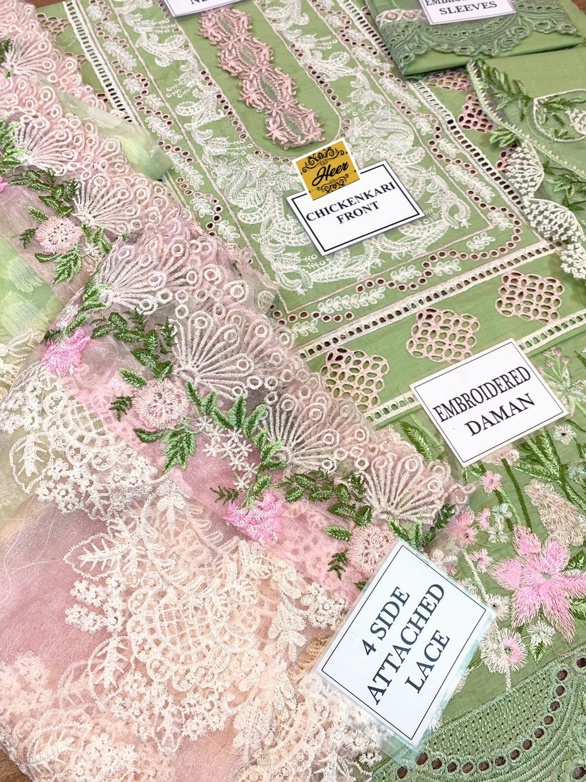 ✨ Heer Chikankari Lawn 3PC Suit – Heavy Embroidered Shirt | Jacquard Embroidered Dupatta | Summer Luxury Festive Collection 2026 ✨