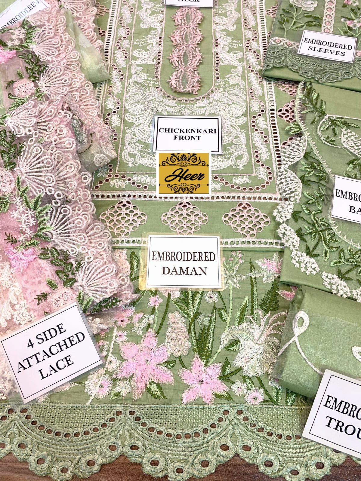 ✨ Heer Chikankari Lawn 3PC Suit – Heavy Embroidered Shirt | Jacquard Embroidered Dupatta | Summer Luxury Festive Collection 2026 ✨
