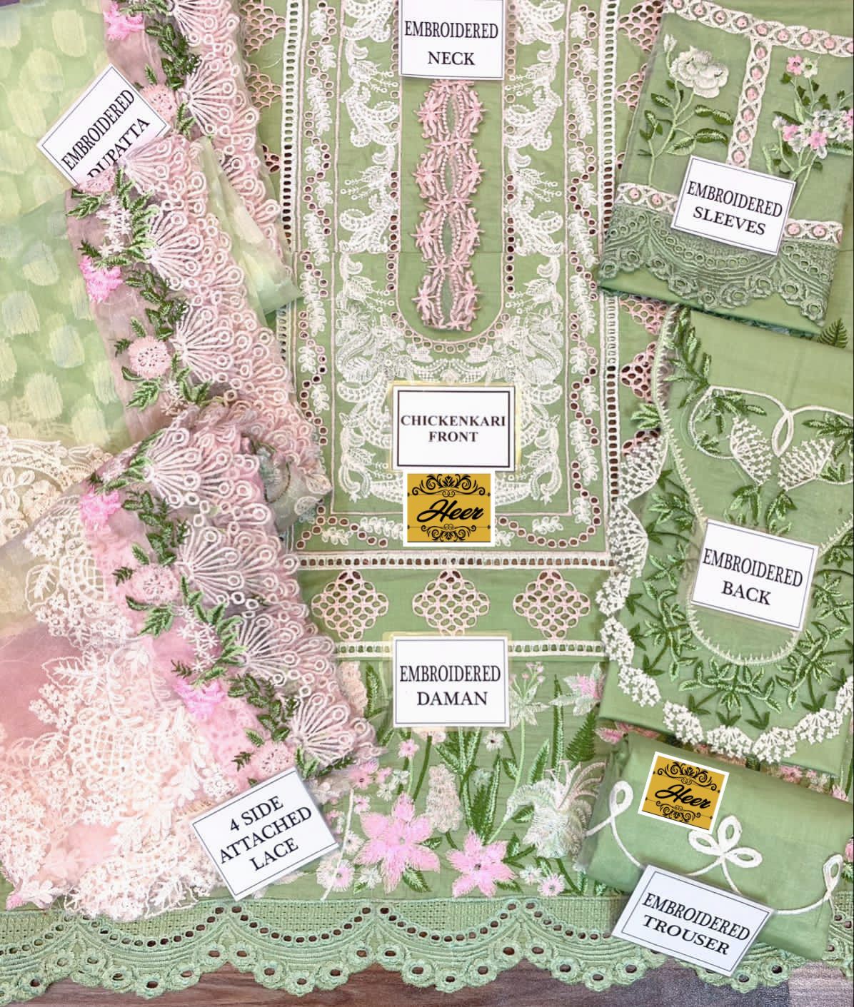 ✨ Heer Chikankari Lawn 3PC Suit – Heavy Embroidered Shirt | Jacquard Embroidered Dupatta | Summer Luxury Festive Collection 2026 ✨