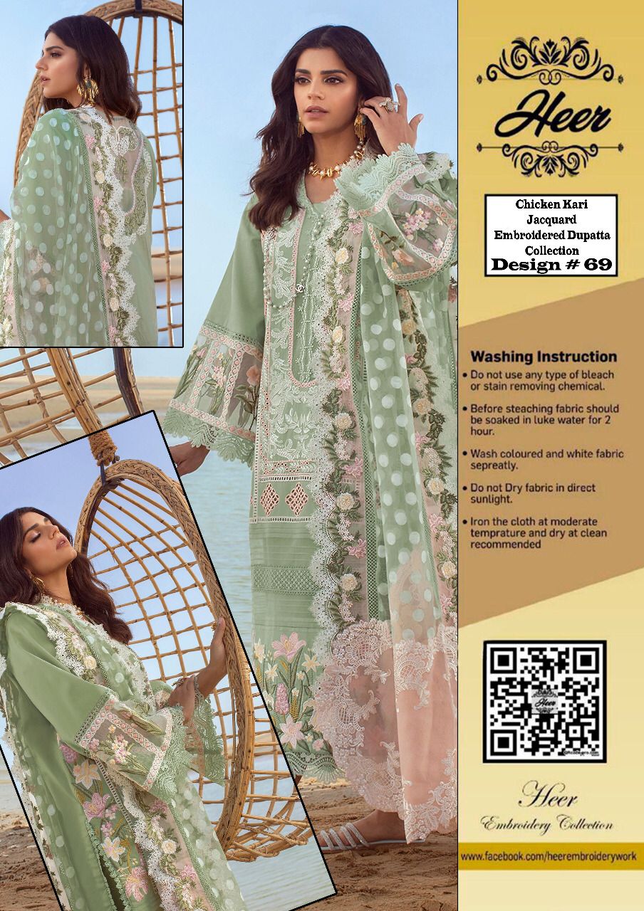 ✨ Heer Chikankari Lawn 3PC Suit – Heavy Embroidered Shirt | Jacquard Embroidered Dupatta | Summer Luxury Festive Collection 2026 ✨