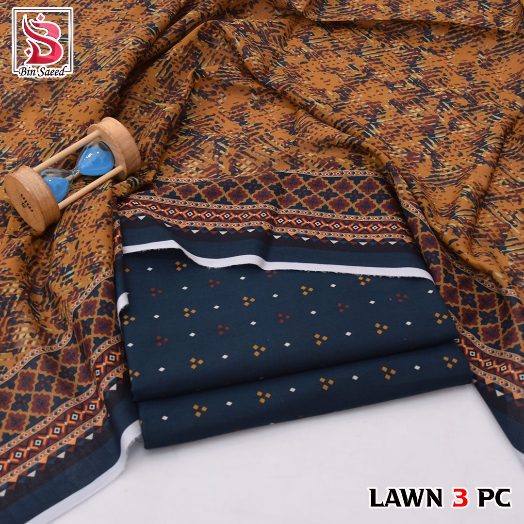 🌸 Bin Saeed Digital Printed Lawn 3PC Suit 2026 – Premium Summer Lawn Dress with Printed Dupatta | Soft Comfortable Lawn for Women | Elegant Casual & Party Wear