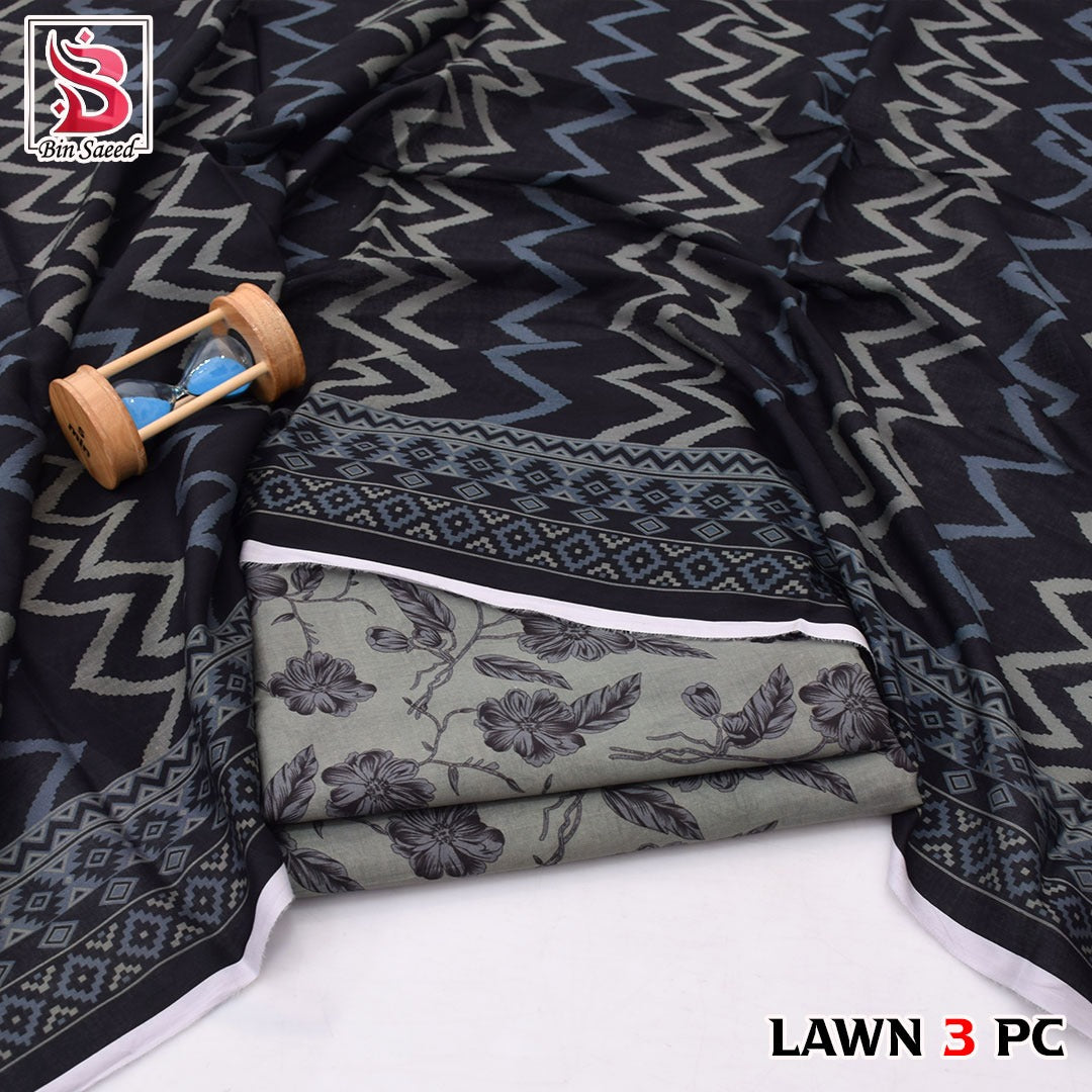 🌸 Bin Saeed Digital Printed Lawn 3PC Suit 2026 – Premium Summer Lawn Dress with Printed Dupatta | Soft Comfortable Lawn for Women | Elegant Casual & Party Wear