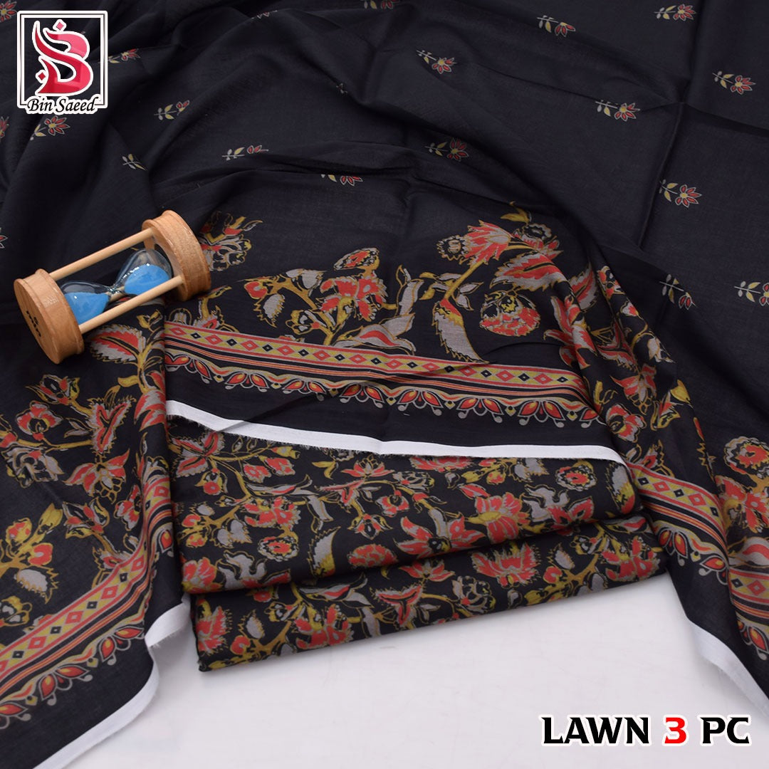 🌸 Bin Saeed Digital Printed Lawn 3PC Suit 2026 – Premium Summer Lawn Dress with Printed Dupatta | Soft Comfortable Lawn for Women | Elegant Casual & Party Wear