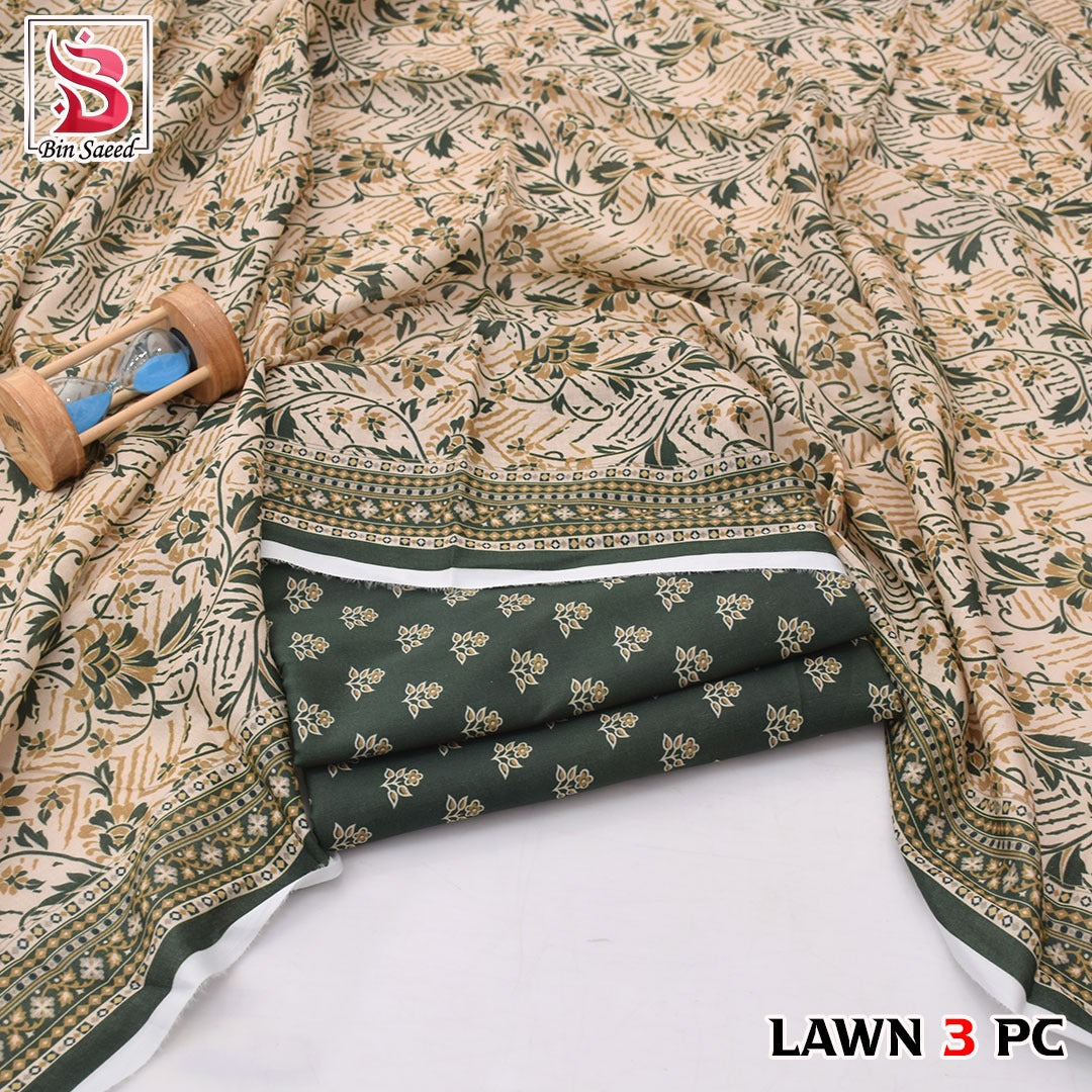 🌸 Bin Saeed Digital Printed Lawn 3PC Suit 2026 – Premium Summer Lawn Dress with Printed Dupatta | Soft Comfortable Lawn for Women | Elegant Casual & Party Wear