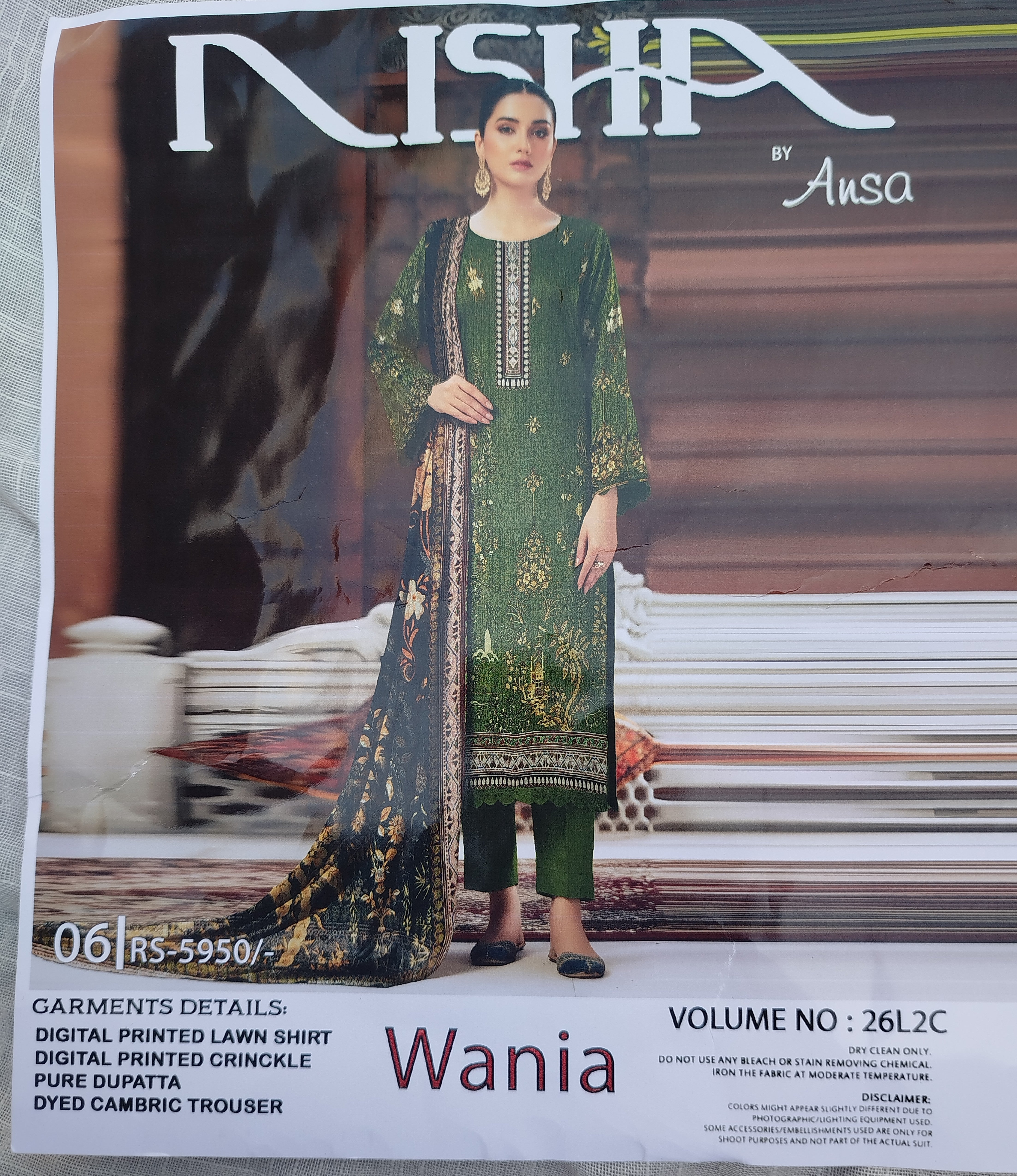 Nisha Lawn Wania 3 Piece Digital Printed Lawn Suit with Crinkle Dupatta