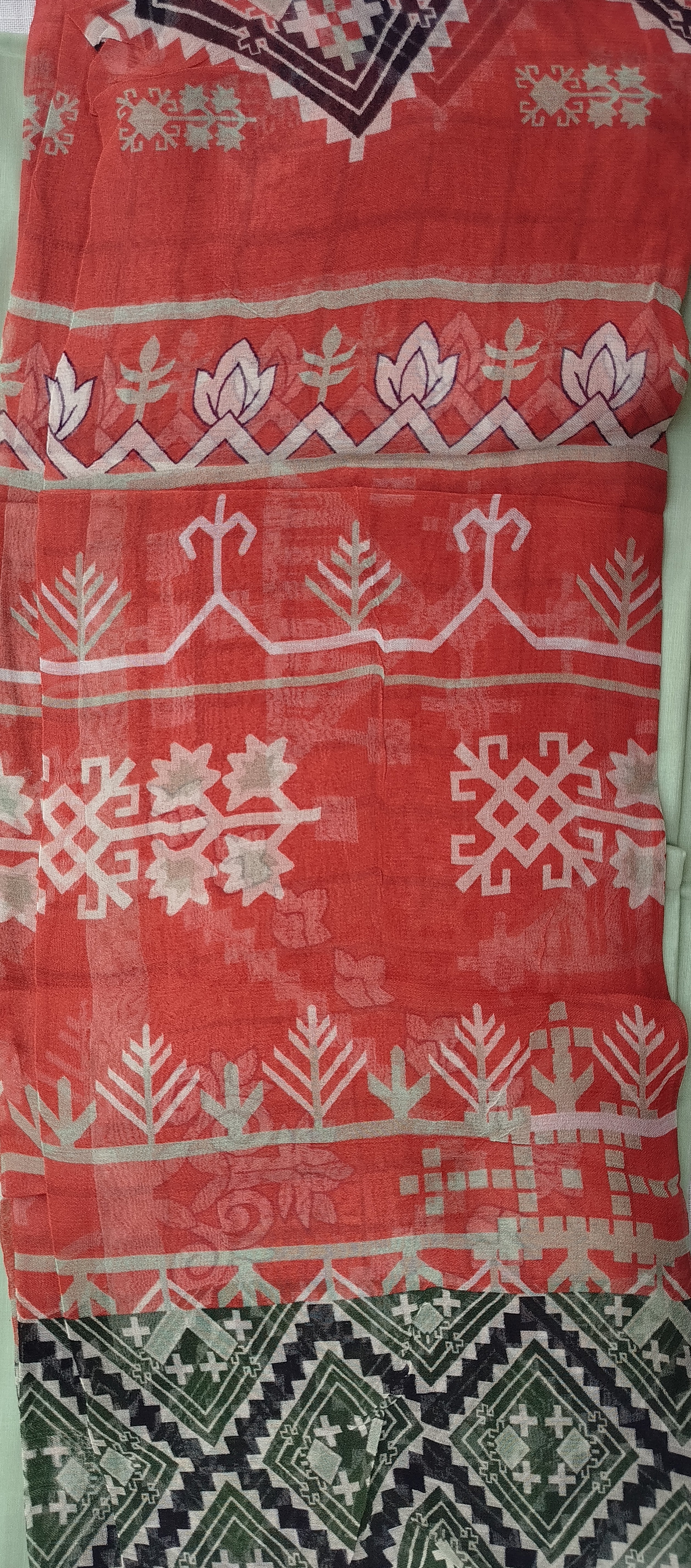 Nisha Lawn Wania Green 3 Piece Digital Printed Lawn Suit for Women