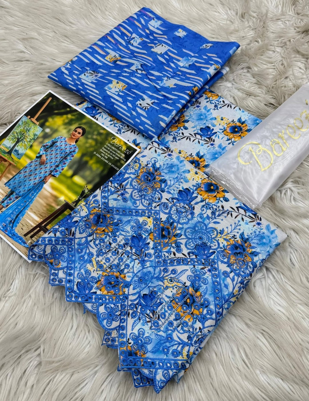 Bareeze Inspired Daman Boring Air Jet Lawn 3-Piece Suit | Premium Summer Lawn Collection 2026