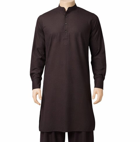 Dark Brown Wash N Wear Shalwar Kameez for Men | Grace Pearl ✨